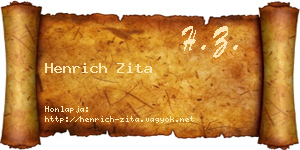 Henrich Zita névjegykártya